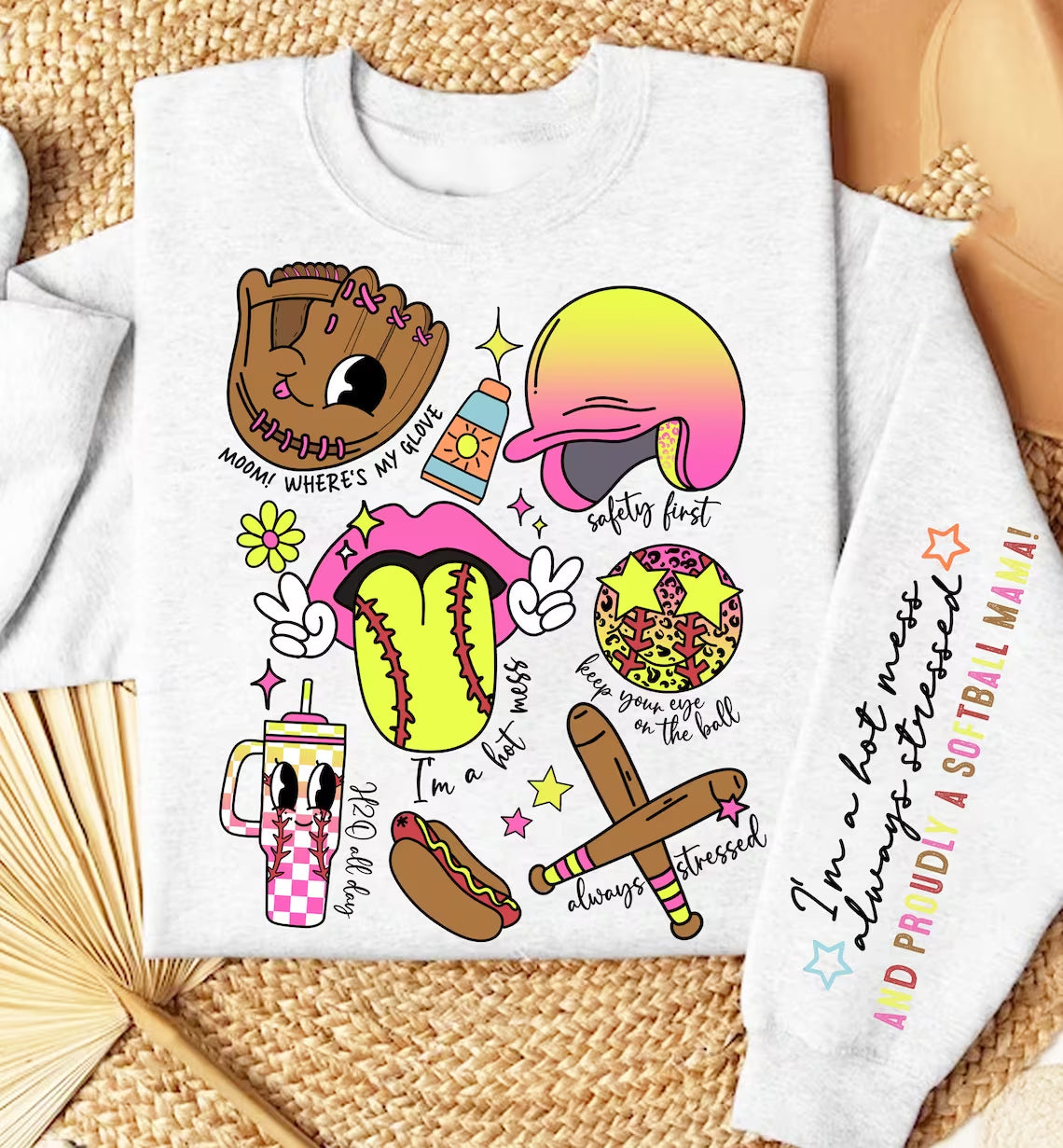 Can't Talk Right Now I'm Doing Softball Mom Stuff Graphic Tee