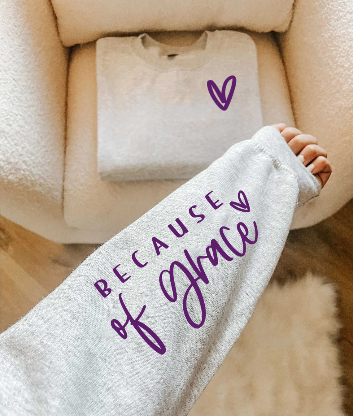 Because Of Grace Pocket And Sleeve Graphic Tee Graphic Tee