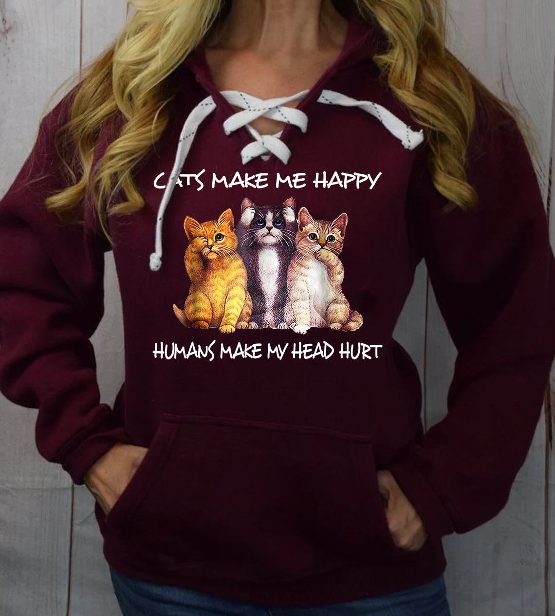Cats Make Me Happy Humans My Head Heart Graphic Tee Graphic Tee