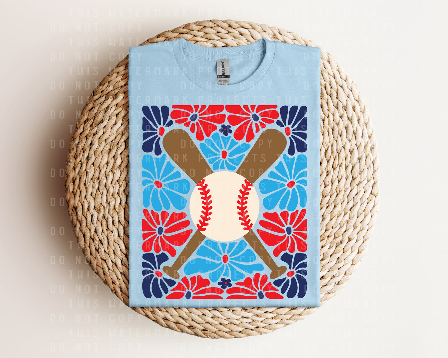 Baseball Floral Graphic Tee