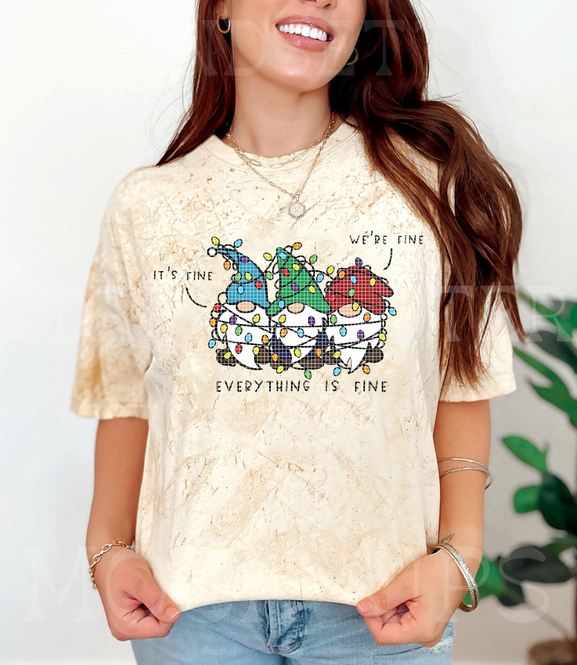 We're Fine Christmas Gnomes Graphic Tee