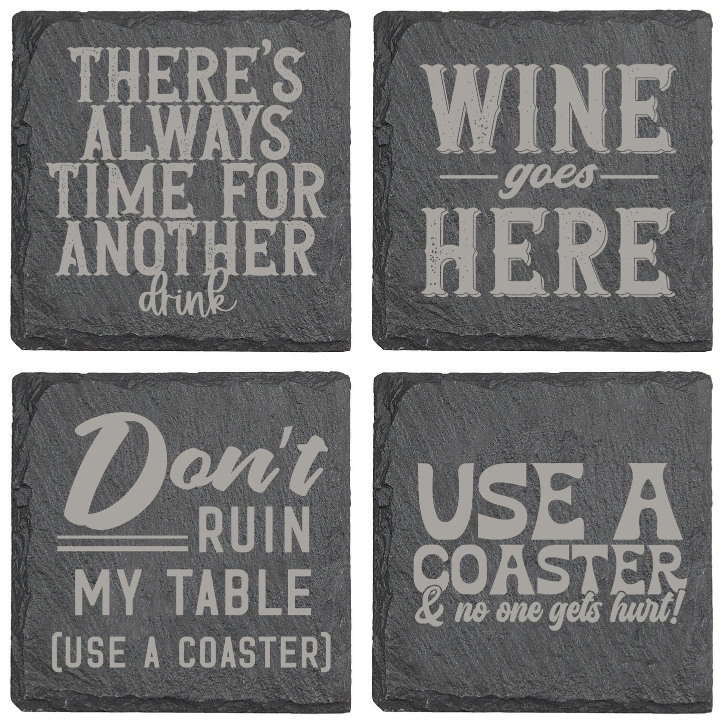 Wine Goes Here Slate Coaster
