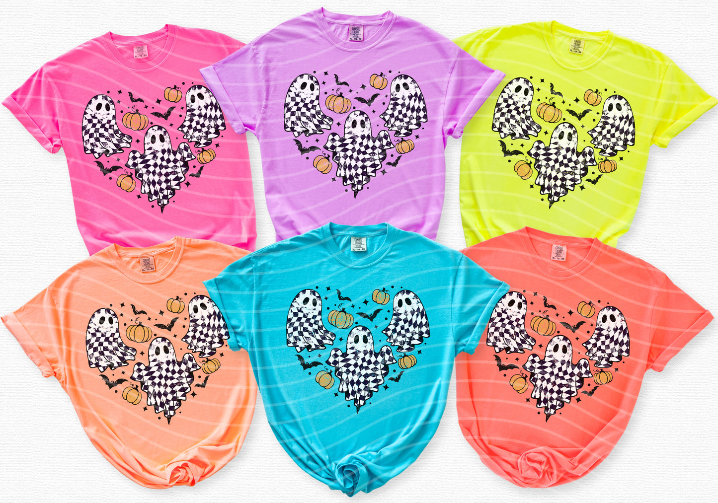 Plaid Ghosts Heart Graphic Tee