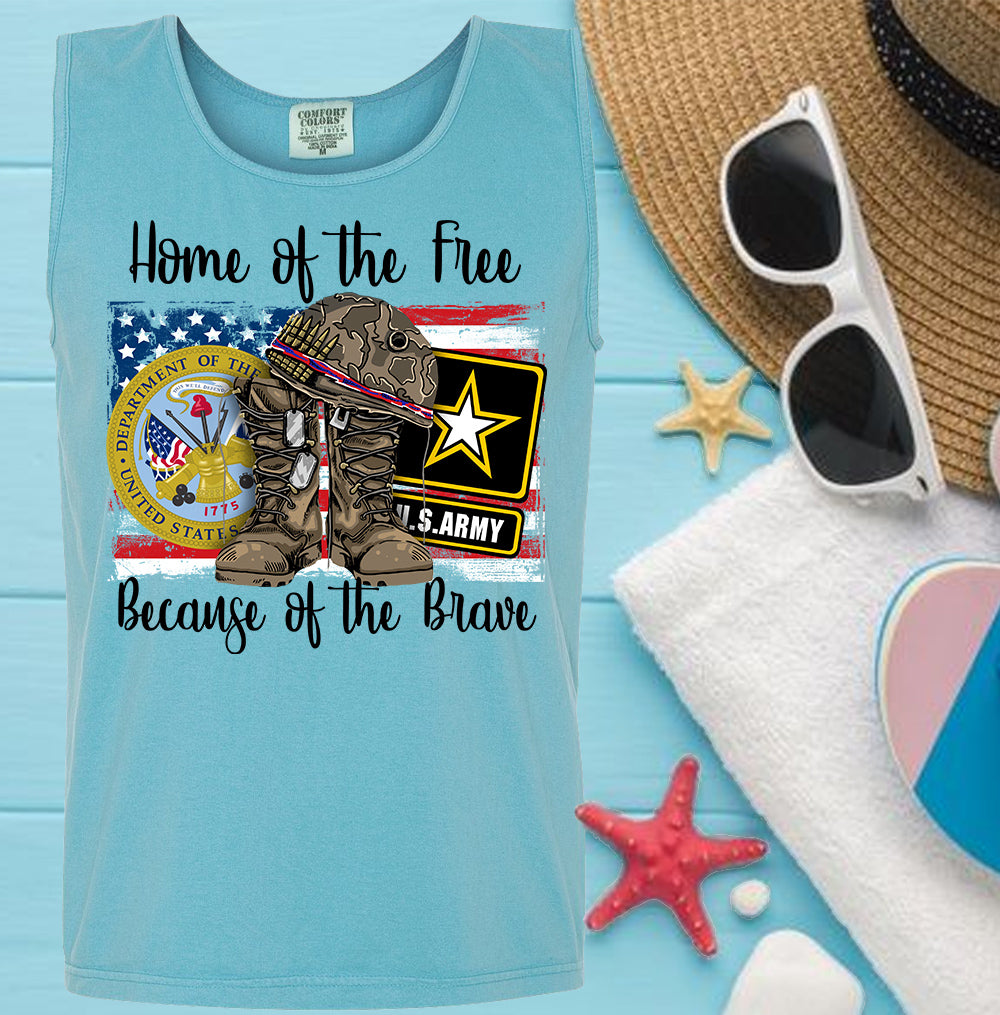 Home of the Free Because of the Brave - Army Graphic Tee