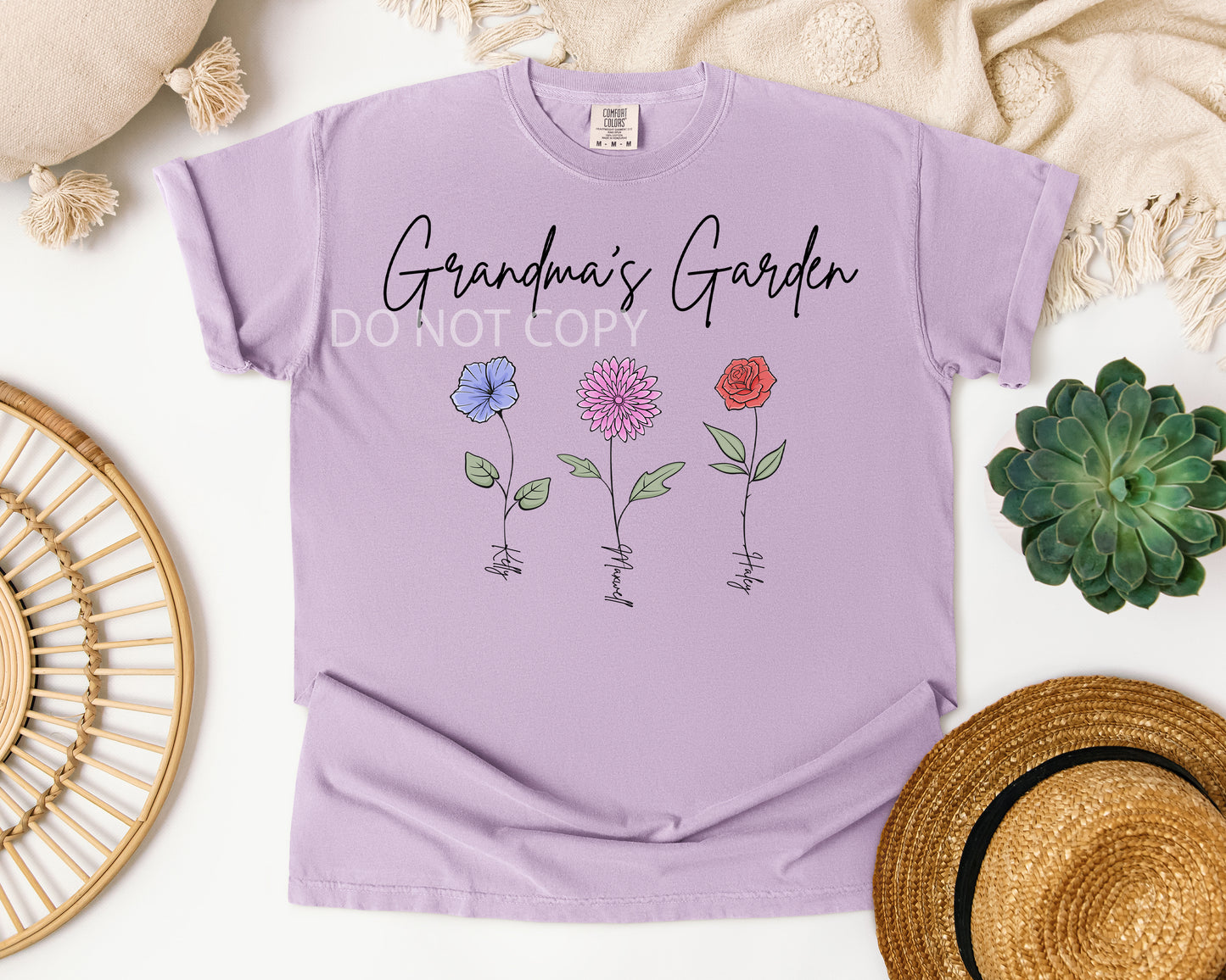 Customized Garden with Birth Month Flowers Graphic Tee
