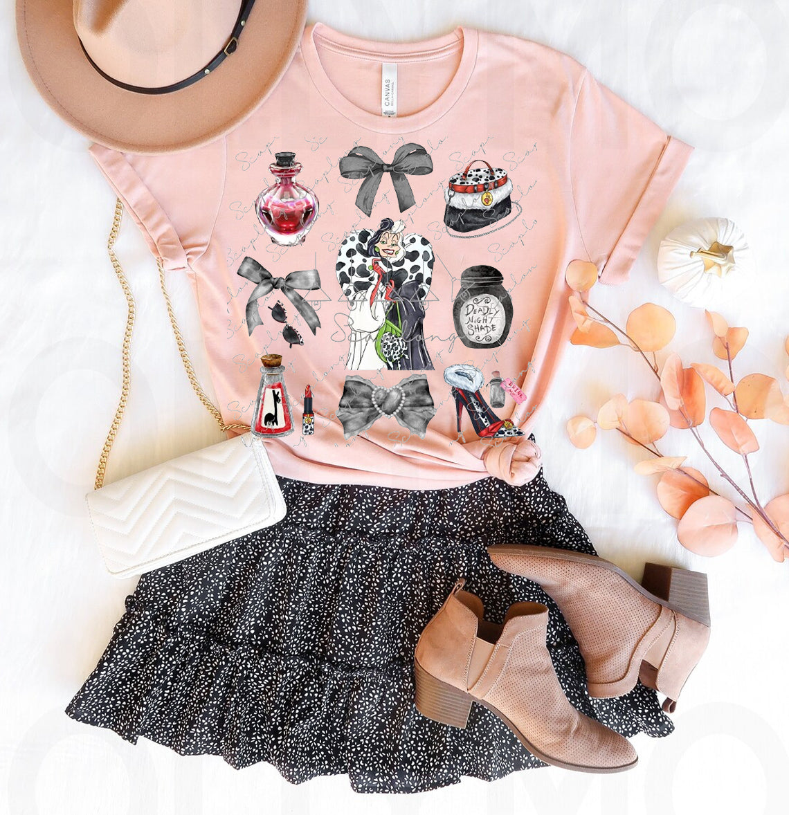 Cruella De Vil Coquette Villains Graphic Tee