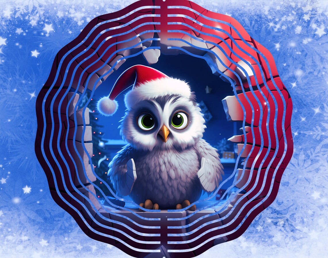Christmas Owl Wind Spinner