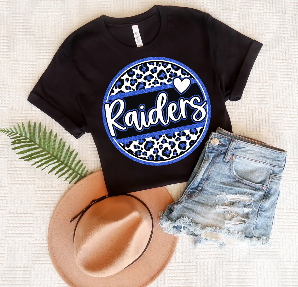 Team Spirit Faux Glitter Customized Graphic Tee