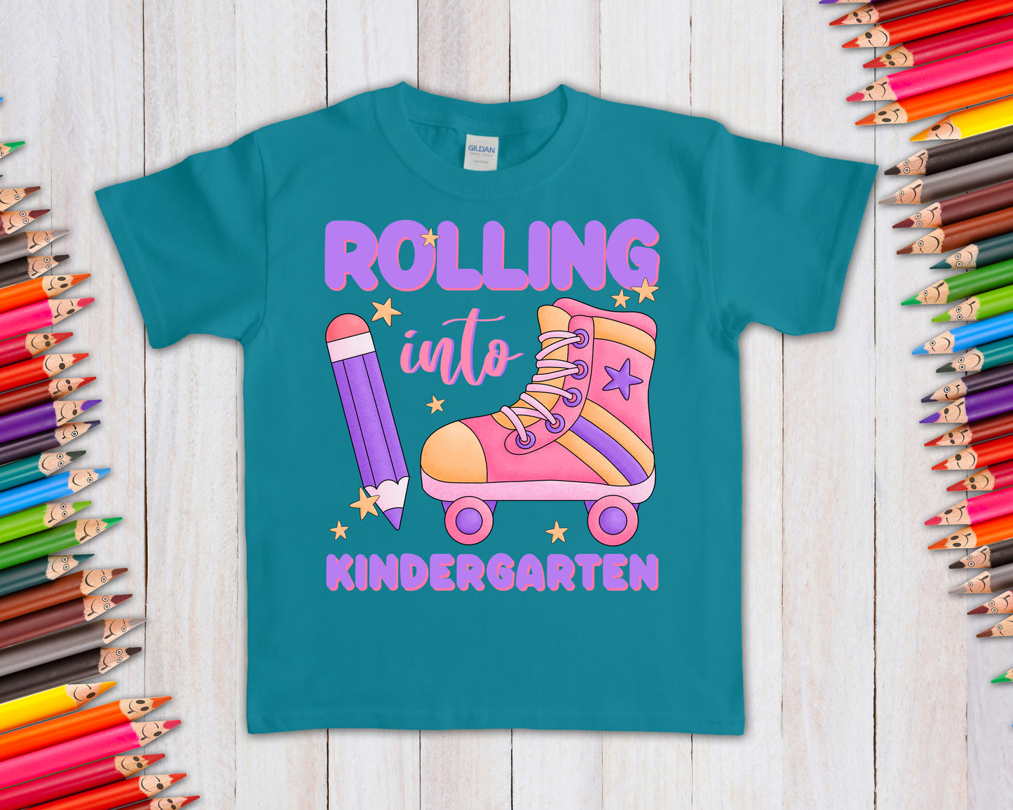 Rolling Into School Grade (Customize Pre-K, K, 1-5) Graphic Tee