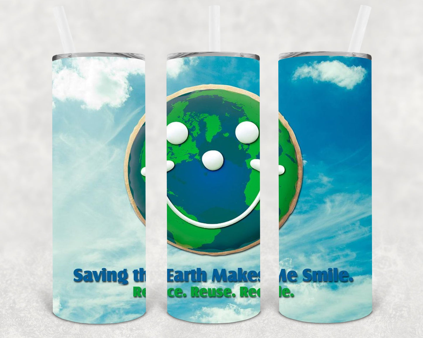 Saving The Earth Makes Me Smile 20 Oz Skinny Tumbler