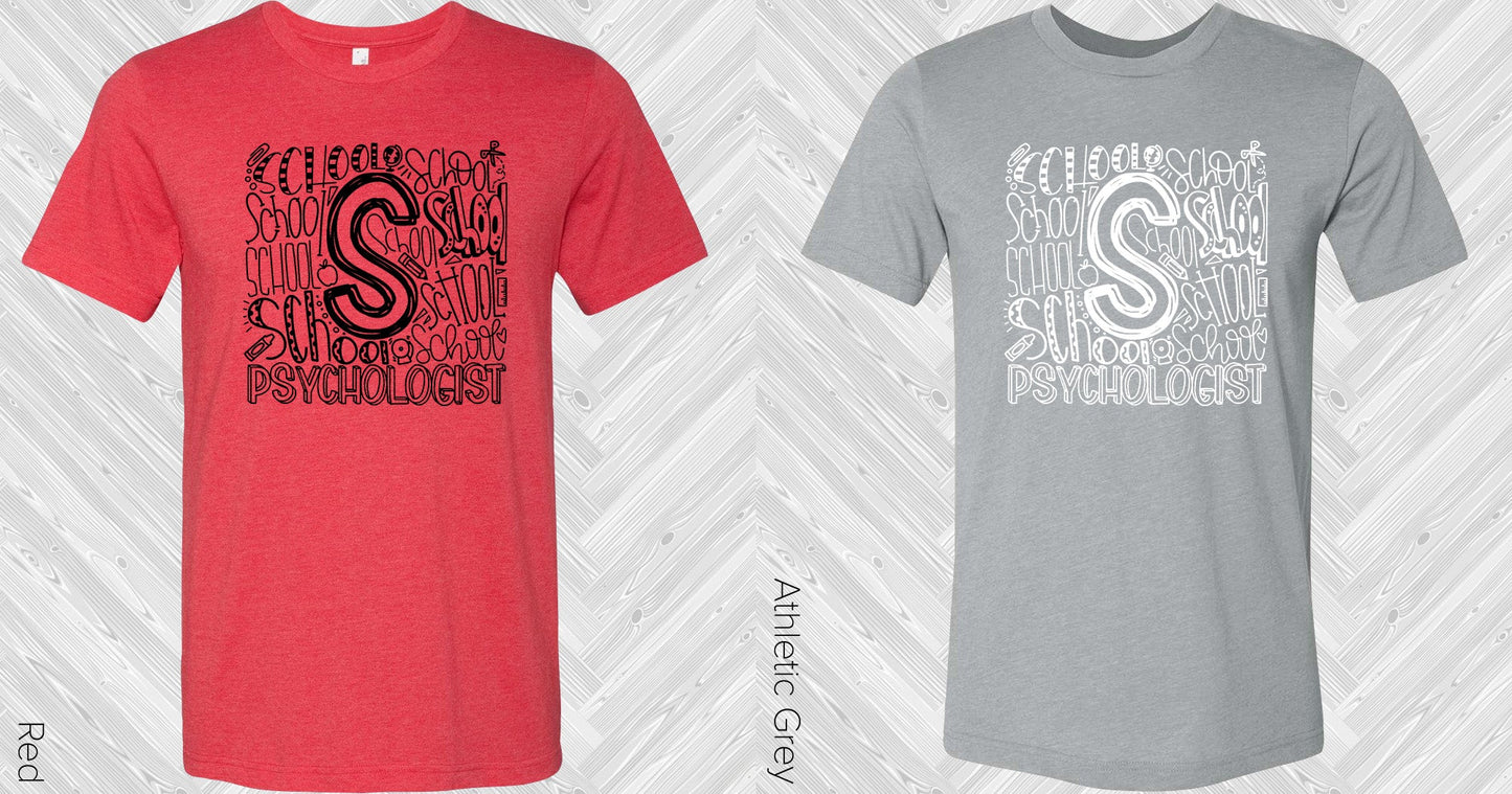 School Psychologist Subway Art Graphic Tee Graphic Tee