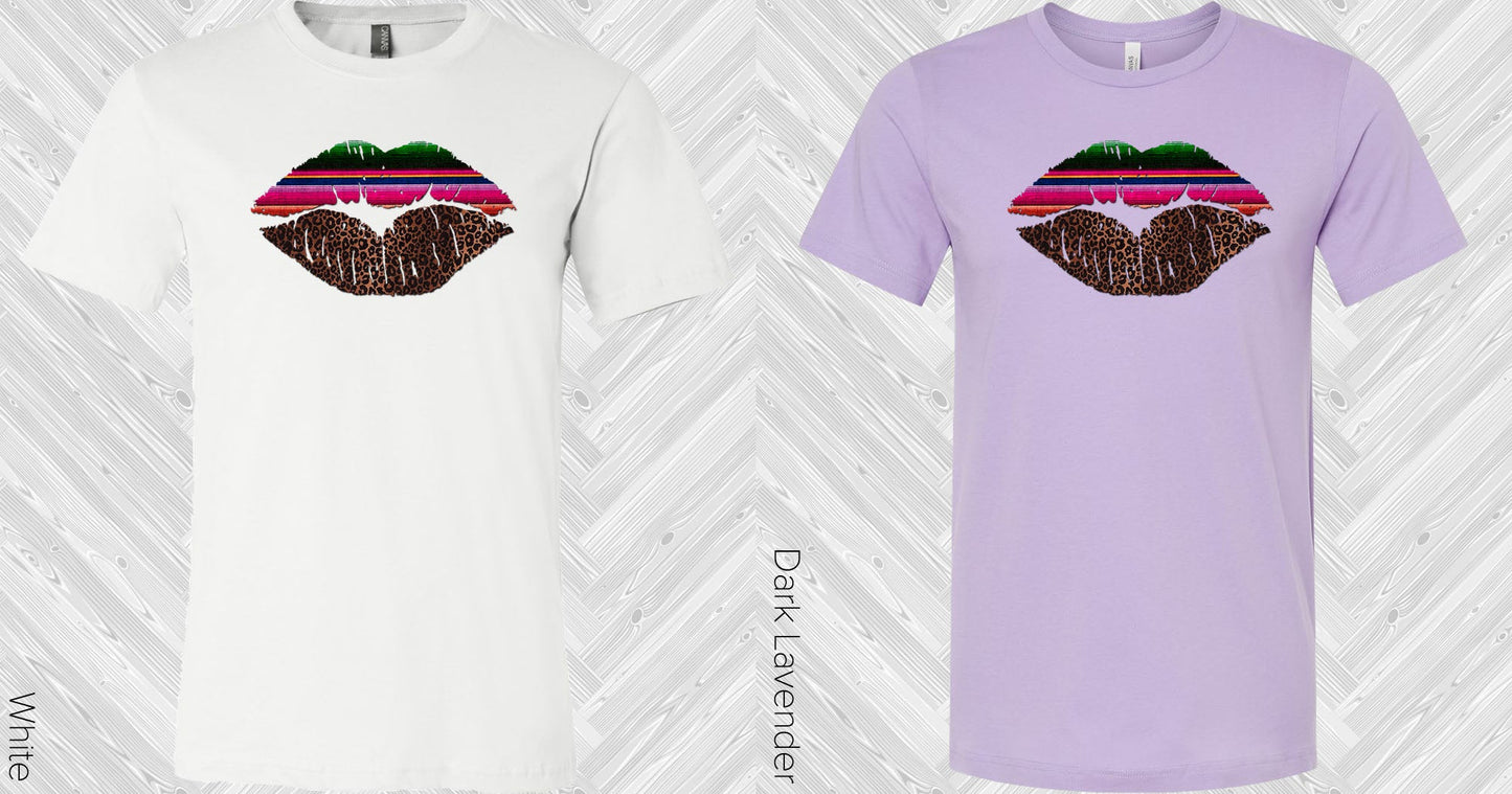 Serape Leopard Lips Graphic Tee Graphic Tee