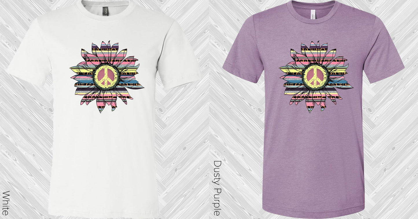 Serape Peace Sunflower Graphic Tee Graphic Tee