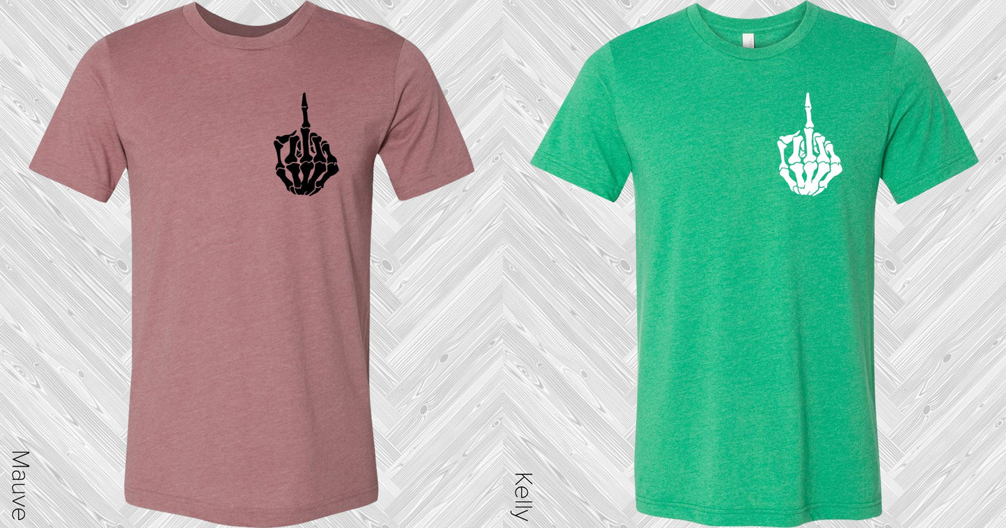 Skeleton Middle Finger Pocket Graphic Tee Graphic Tee
