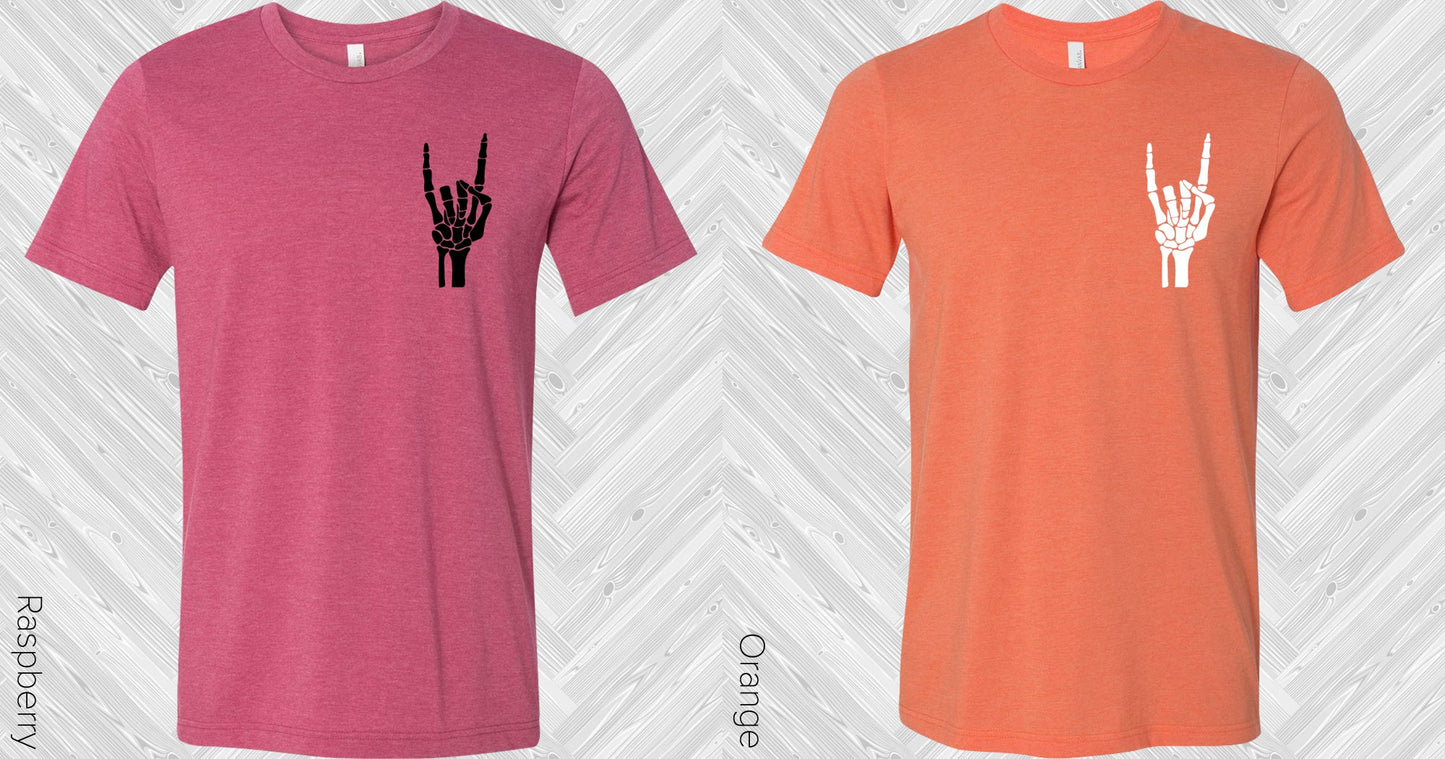 Skeleton Rock On Pocket Graphic Tee Graphic Tee