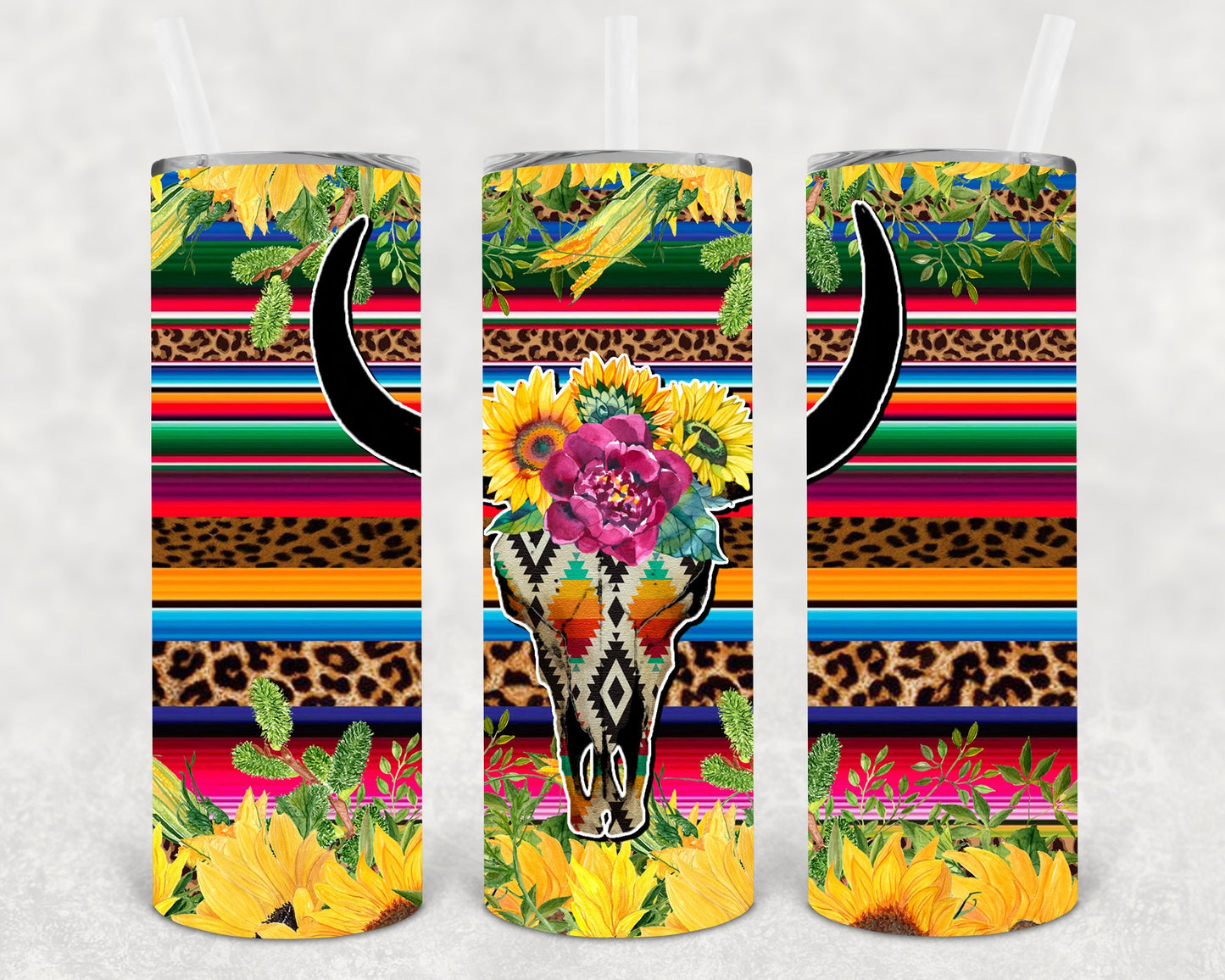 Skull 20 Oz Skinny Tumbler