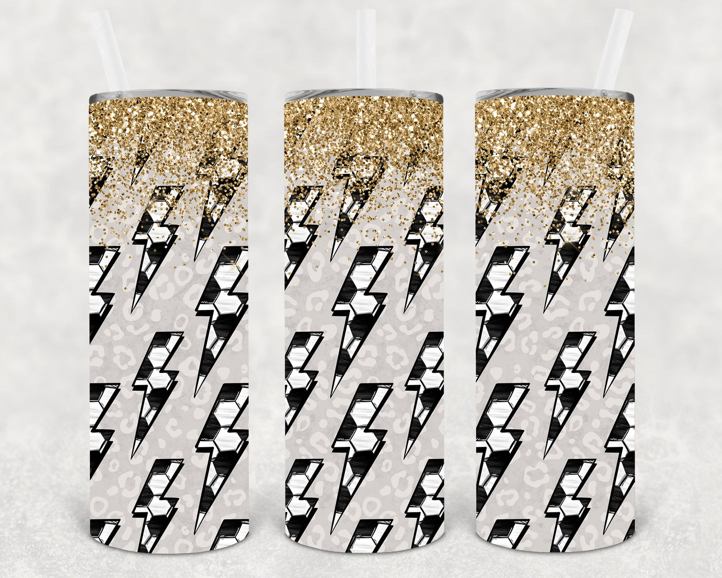 Soccer Lightning Bolts 20 Oz Skinny Tumbler