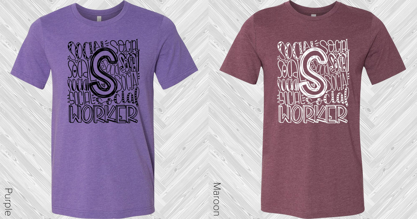 Social Worker Subway Art Graphic Tee Graphic Tee