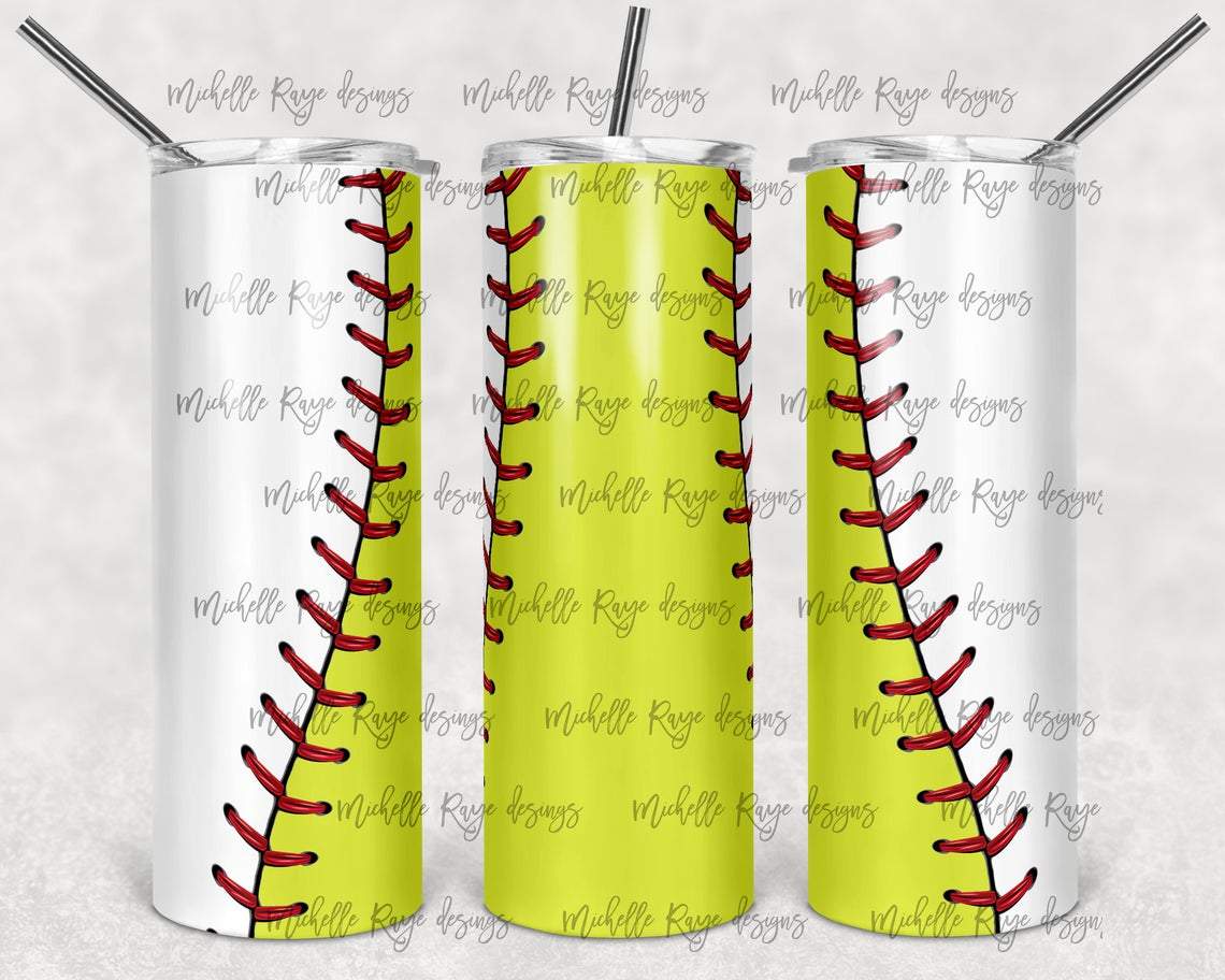 Softball Baseball 20 Oz Skinny Tumbler