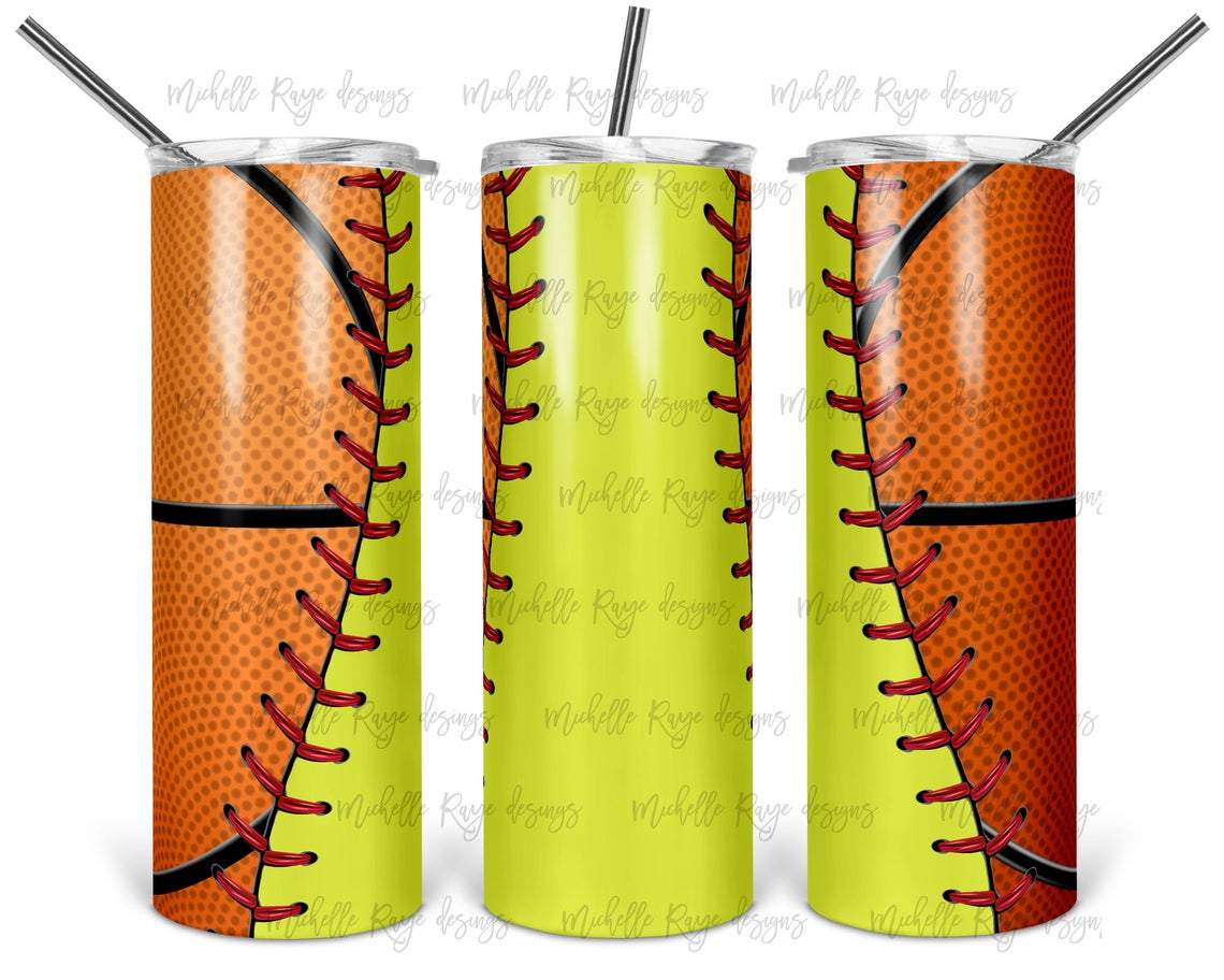 Softball Basketball 20 Oz Skinny Tumbler
