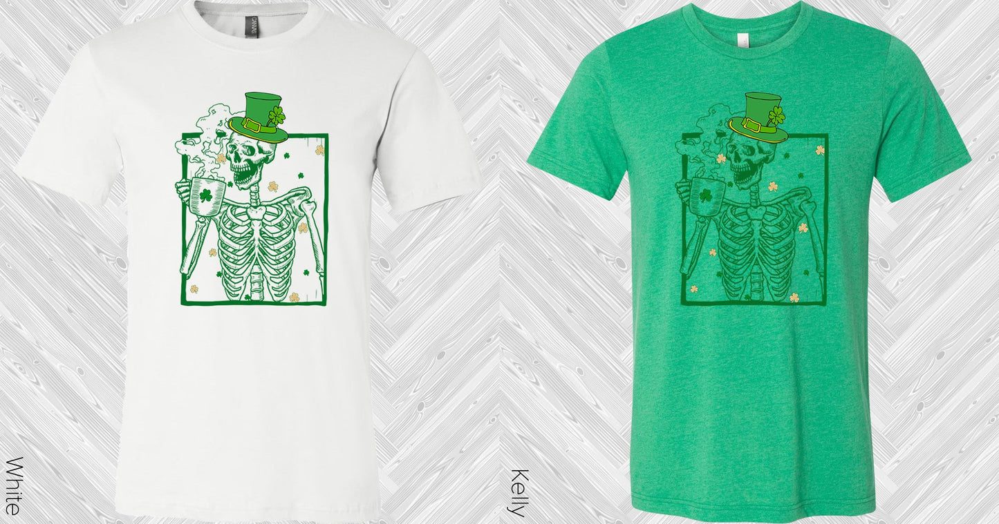 St Patricks Coffee Skeleton Graphic Tee Graphic Tee