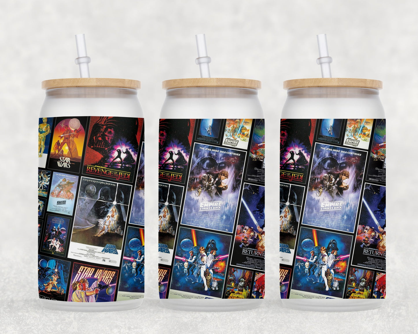 Star Wars 16 Oz Glass Can Coffee Mug