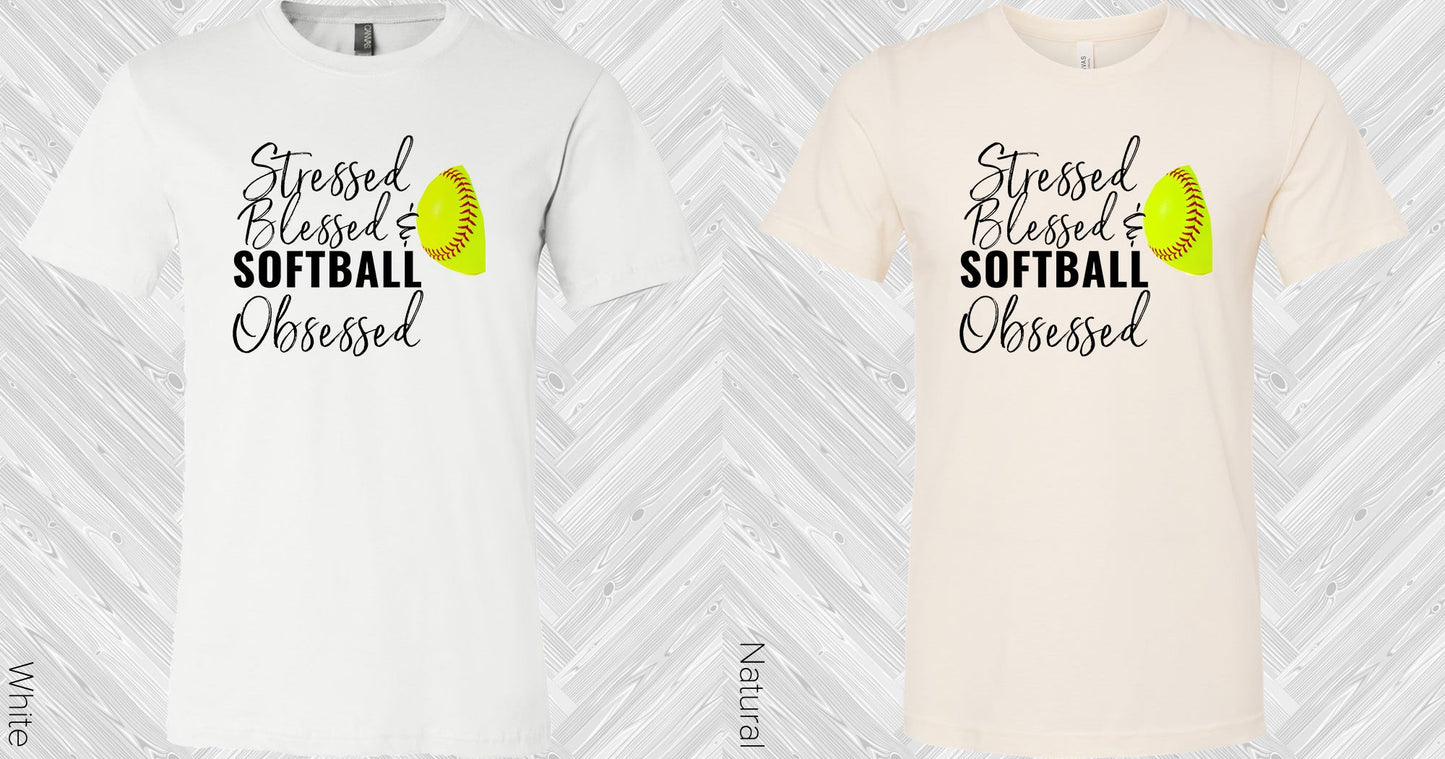 Stressed Blessed & Softball Obsessed Graphic Tee Graphic Tee