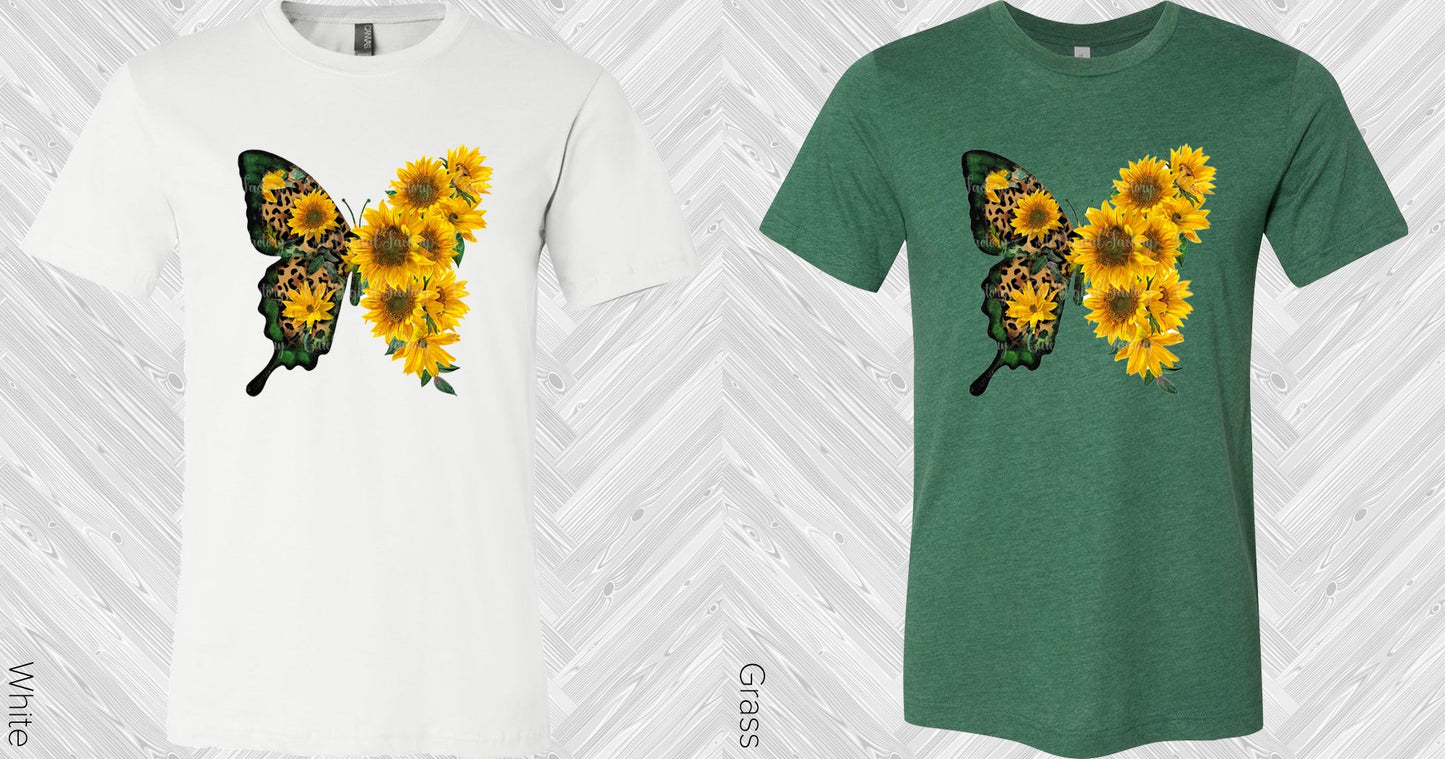 Sunflower Leopard Butterfly Graphic Tee Graphic Tee