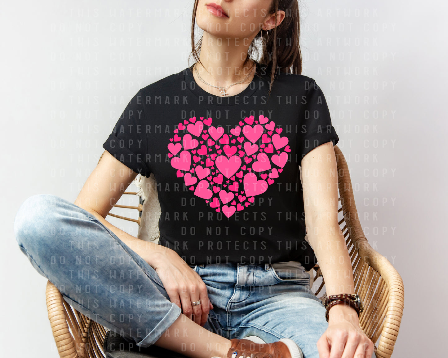 Pink Hearts Graphic Tee