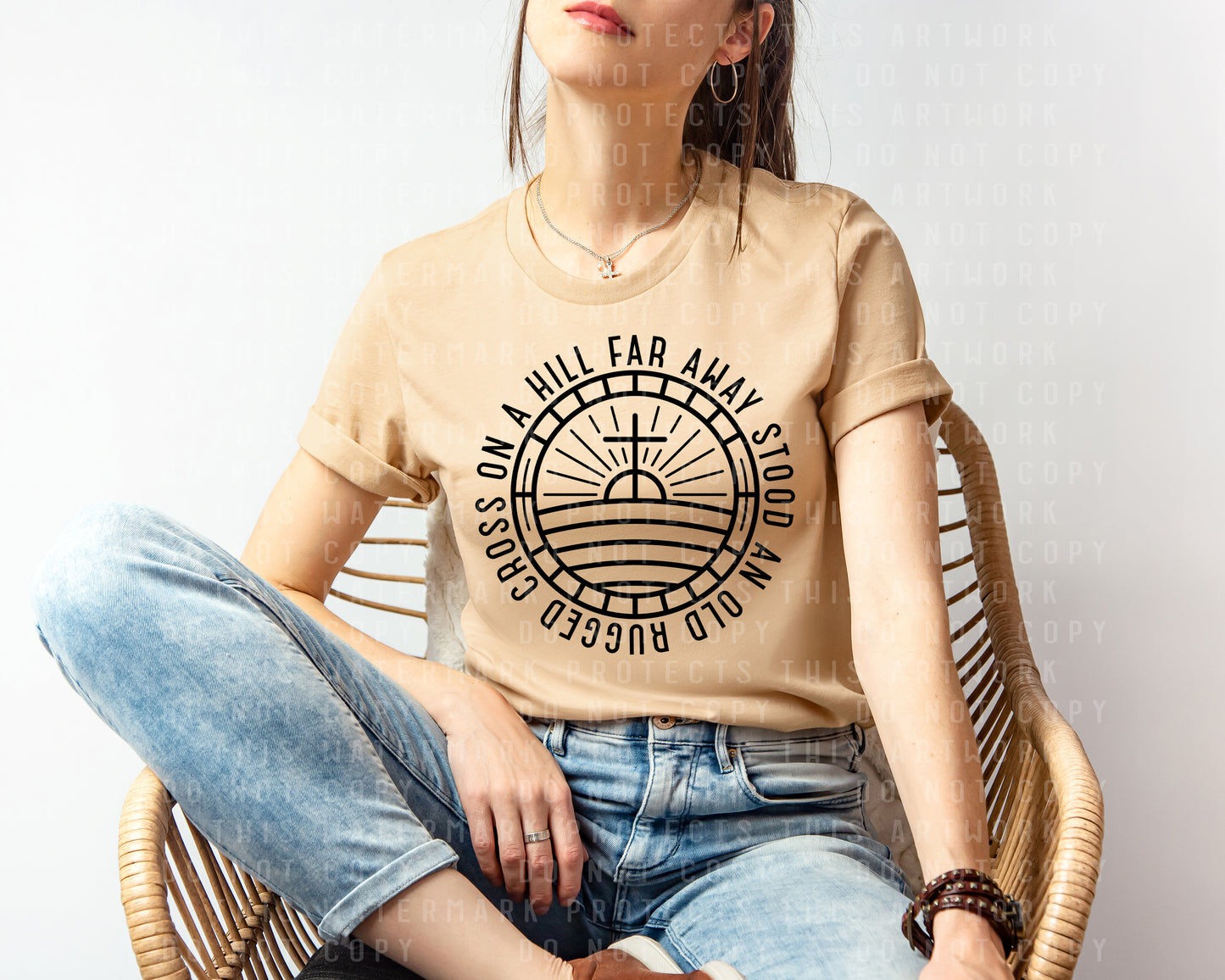 On a Hill Far Away Stood an Old Rugged Cross Graphic Tee
