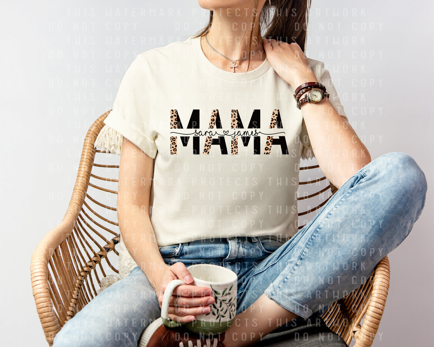 Leopard Mama Customized Graphic Tee