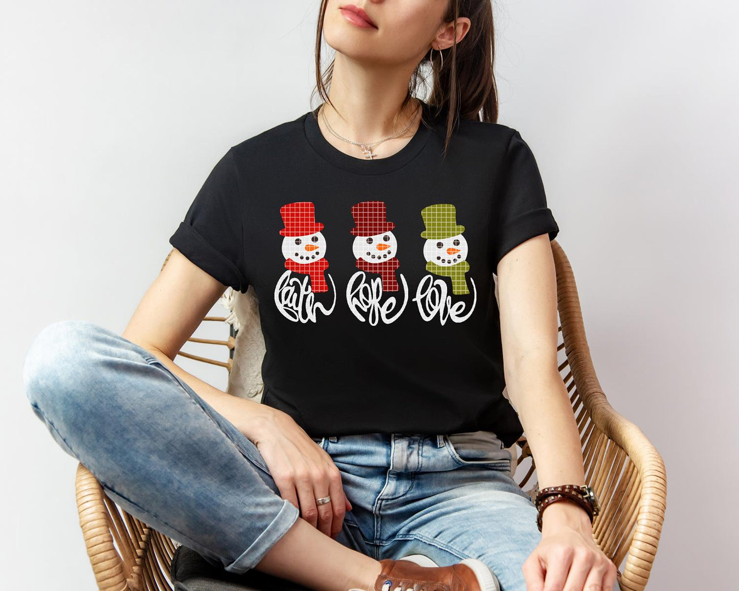 Faith Hope Love Snowmen Graphic Tee