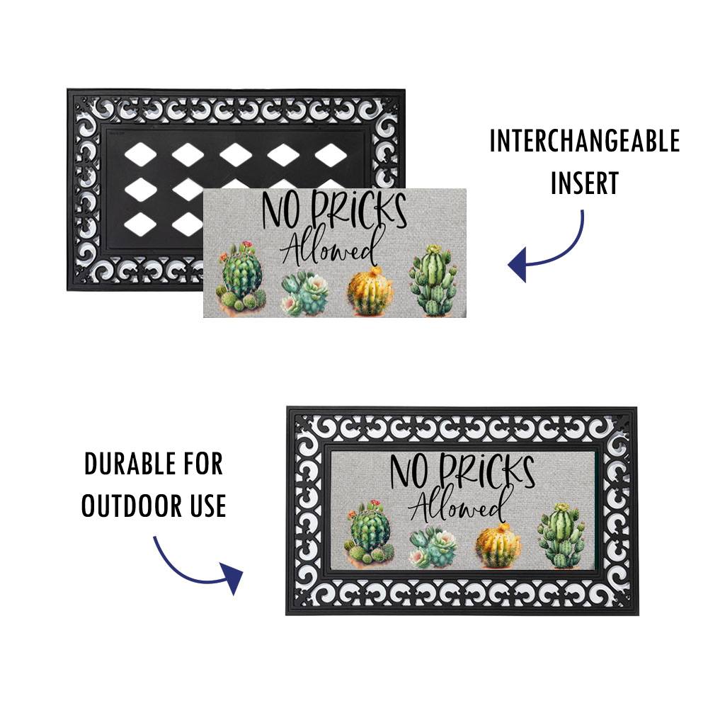No Pricks Allowed Door Mat