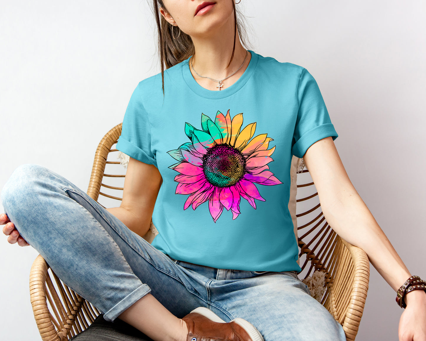 Tie Dye Sunflower Graphic Tee