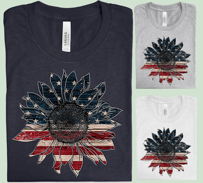 Patriotic Sunflower Graphic Tee Graphic Tee