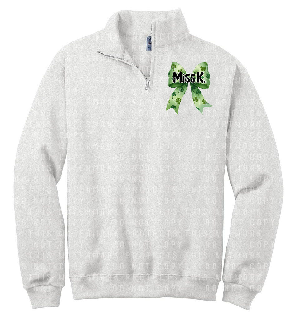 Shamrock Bow Quarter Zip