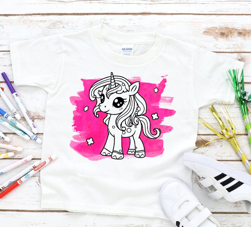 Coloring Tee - Unicorn Graphic Tee