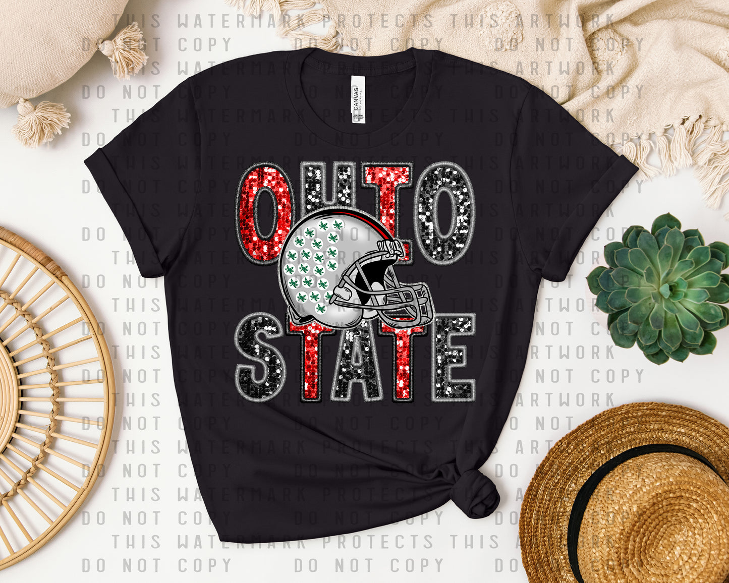 Ohio Faux Glitter Graphic Tee