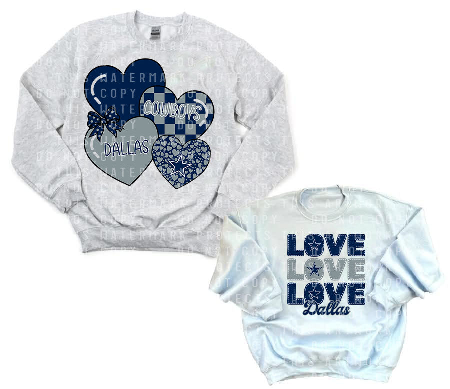 Cowboys Hearts / Love Cowboys Double Printed Graphic Sweatshirt