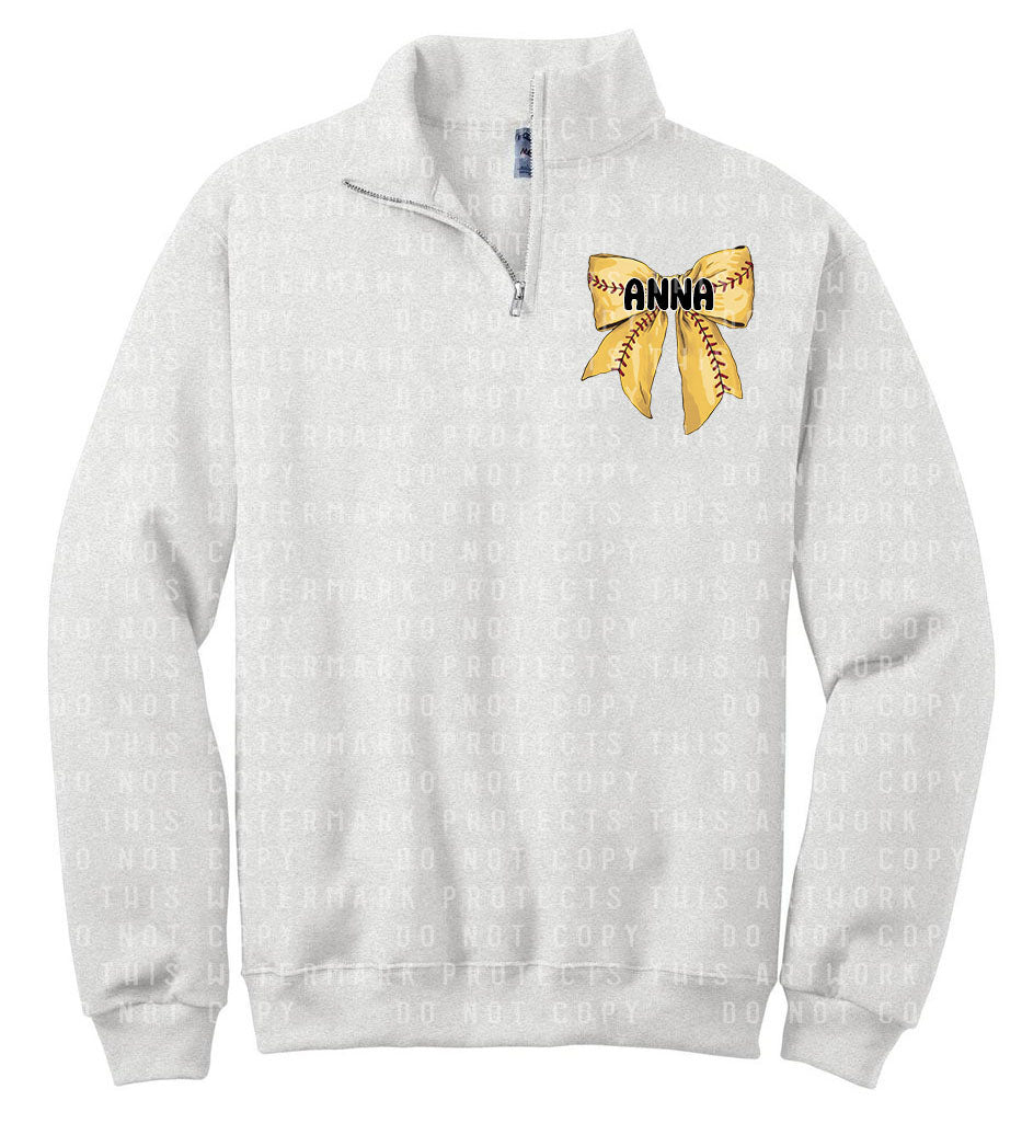 Softball Bow Quarter Zip