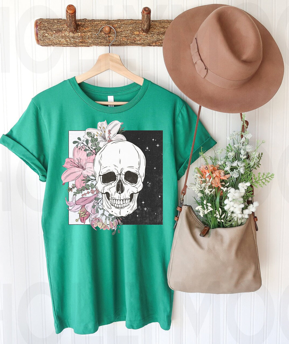 Floral Skull Graphic Tee