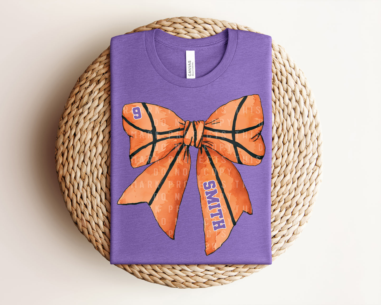 Basketball Bow with Name/Number Graphic Tee