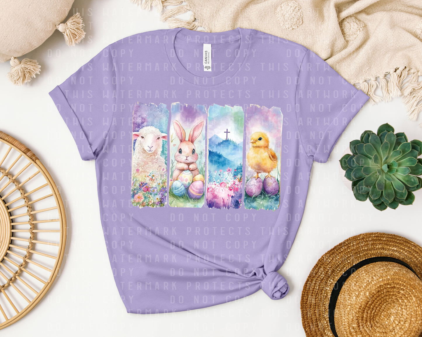 Lamb Bunny Cross Duckling Graphic Tee