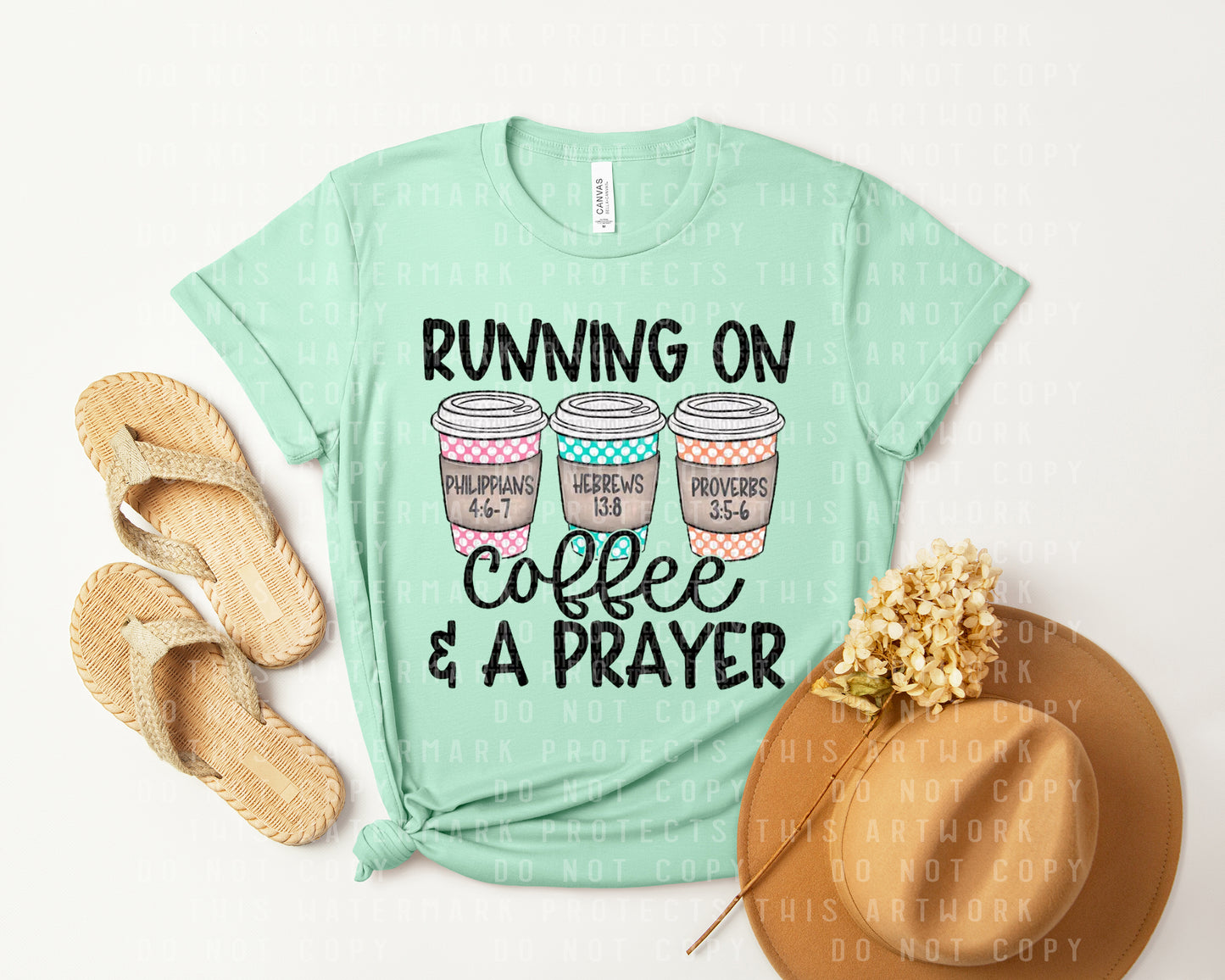 Running on Coffee & a Prayer Graphic Tee