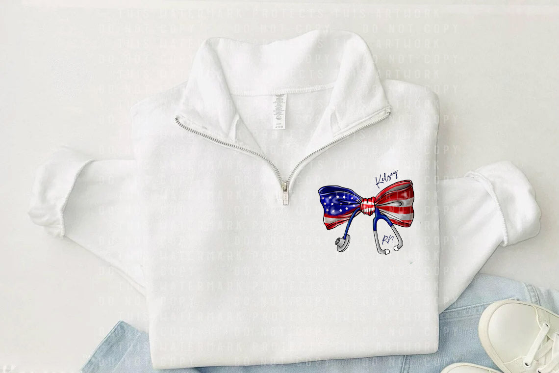 Patriotic Stethoscope Quarter Zip
