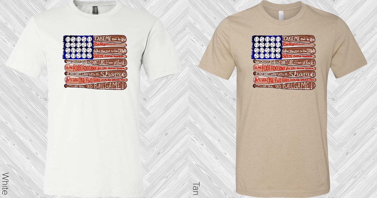 Take Me Out To The Ball Game Flag Graphic Tee Graphic Tee