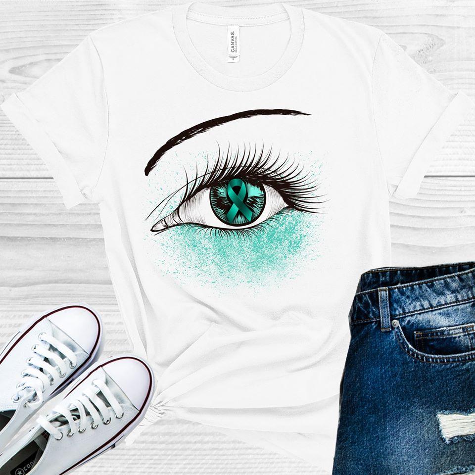 Teal Ribbon Awareness Eye Graphic Tee Graphic Tee