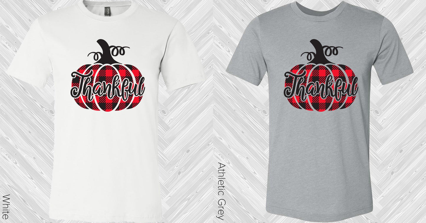 Thankful Plaid Pumpkin Graphic Tee Graphic Tee