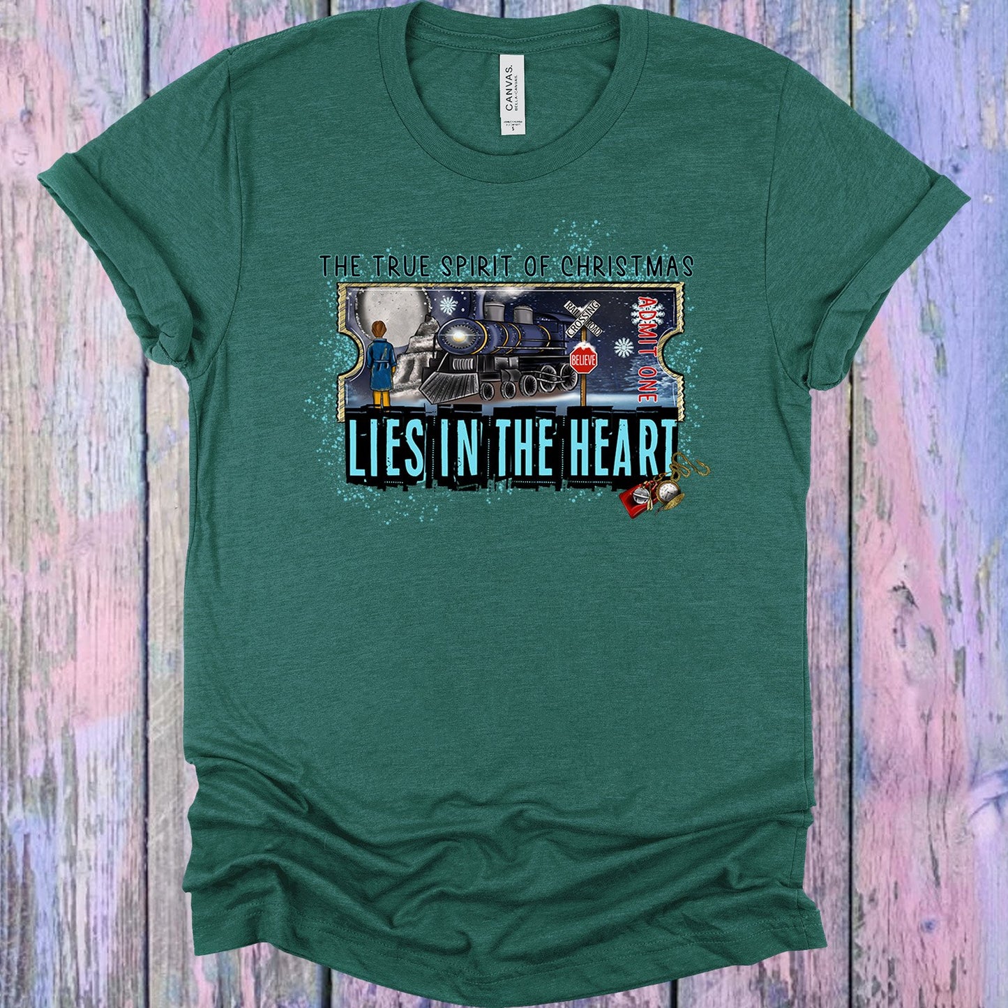 The True Spirit Of Christmas Lies In The Heart Graphic Tee Graphic Tee