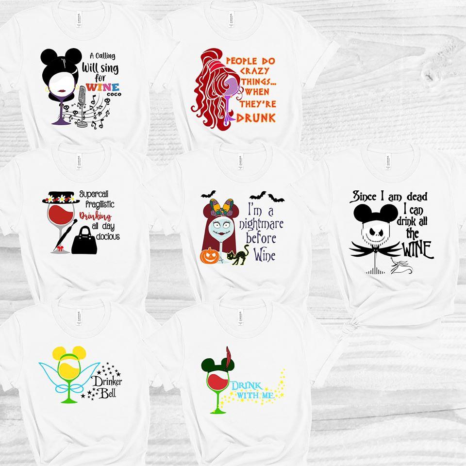 Themed Wine Glasses Graphic Tee Graphic Tee